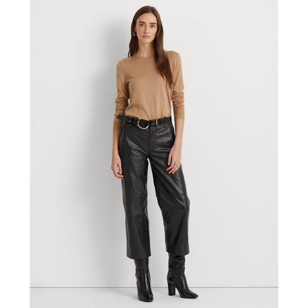 Classic Camel Cotton-Blend Crewneck Jumper Lauren 4