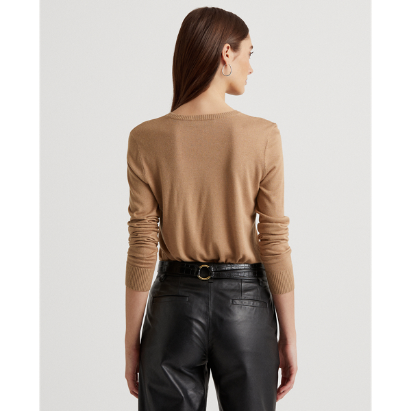 Classic Camel Cotton-Blend Crewneck Jumper Lauren 5