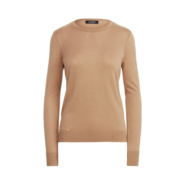 Classic Camel Cotton-Blend Crewneck Jumper Lauren 2