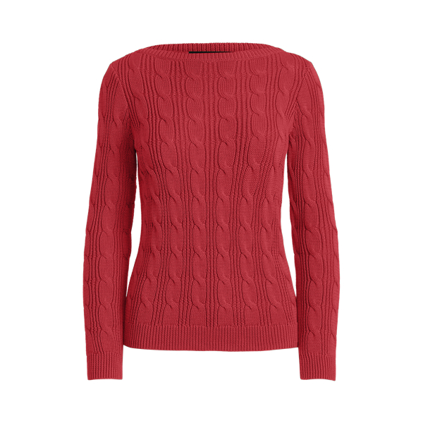 Cable-Knit Cotton Boatneck Jumper Lauren 1