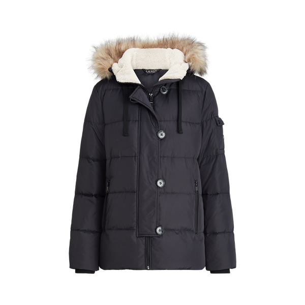 Faux-Fur-Trim Down Coat