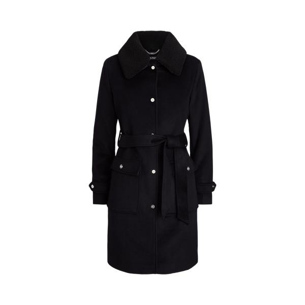Faux-Fur-Trim Wool-Blend Coat Lauren 1