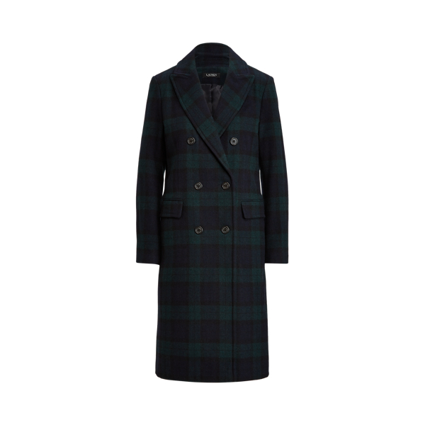Plaid Wool-Blend Coat Lauren 1
