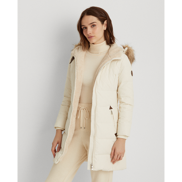 Lauren ralph lauren quilted faux fur jacket on sale