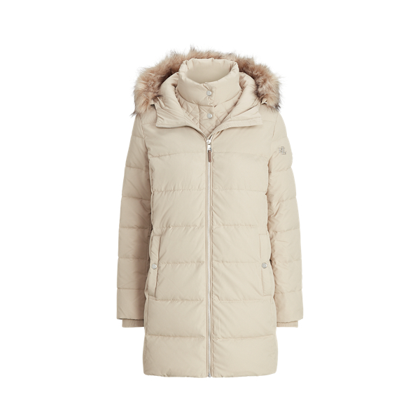 Faux-Fur-Trim Down Coat Lauren Petite 1