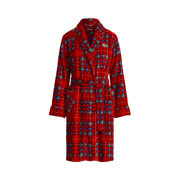 Plaid Shawl-Collar Robe Lauren 1