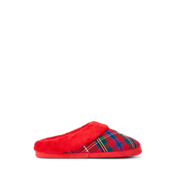 Plaid Logo Slipper