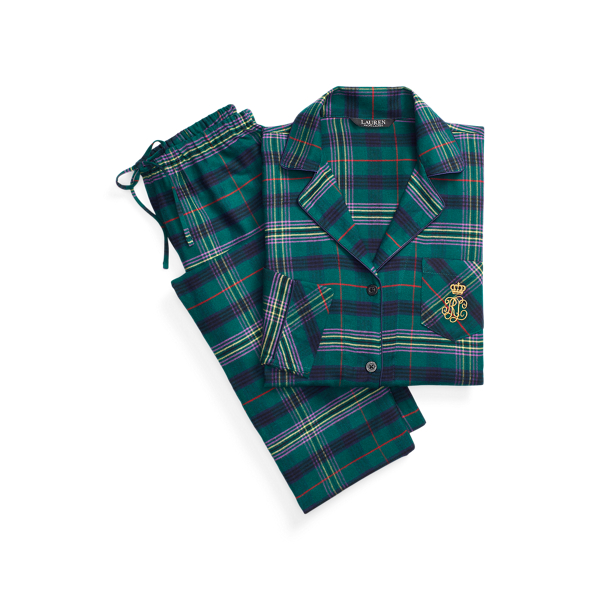 Plaid Brushed Twill Sleep Set Lauren 1