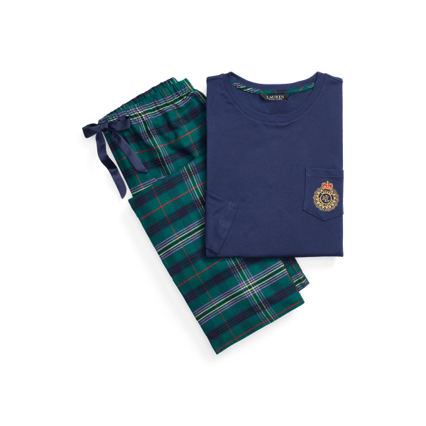 Plaid Cotton Twill Sleep Set Lauren 1