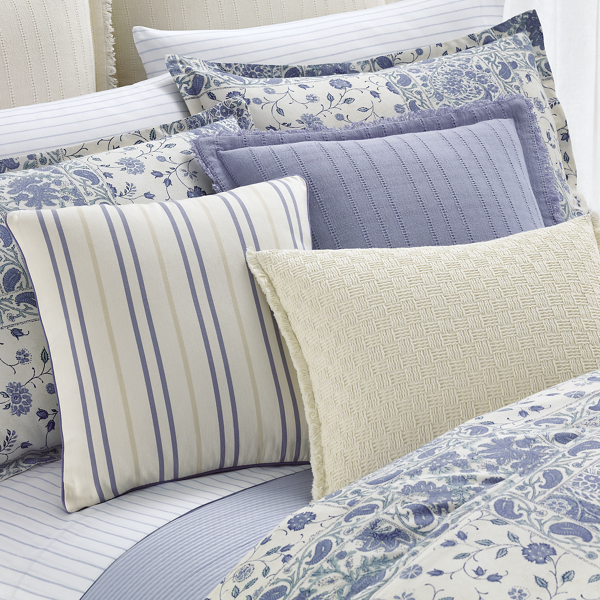 Classic Cream Basket-Weave Throw Pillow Lauren Home 5