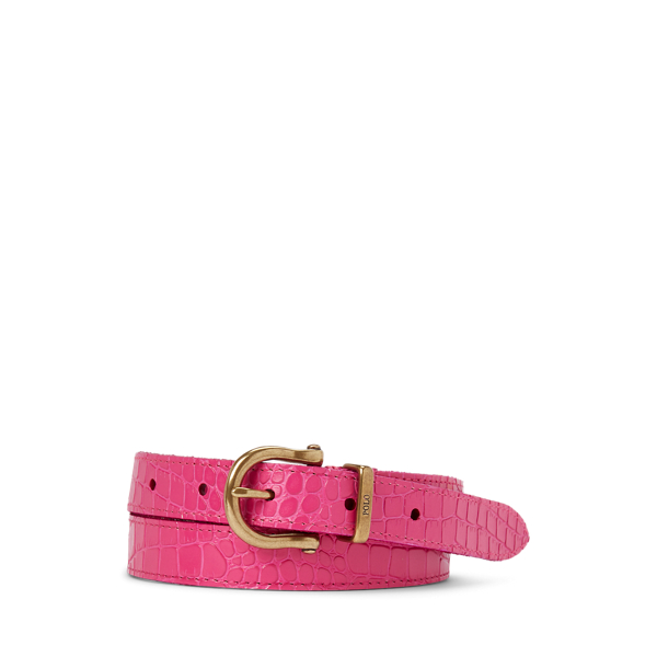 Ceinture en cuir fa&ccedil;on crocodile