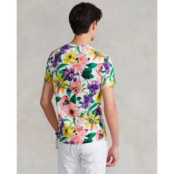 Maglietta Custom Slim-Fit Polo Ralph Lauren in Bianco con papaveri 7