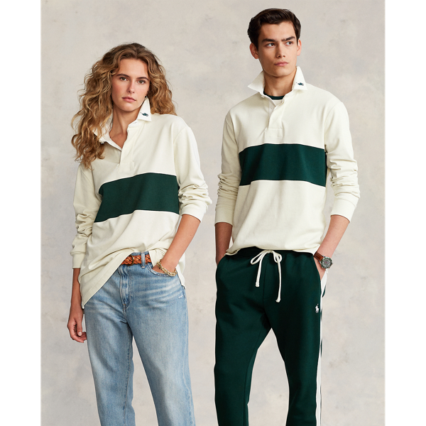 Chemise de rugby unisexe coupe classique Polo Ralph Lauren en Parchment Cream/Green 4