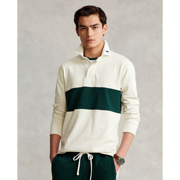 Chemise de rugby unisexe coupe classique Polo Ralph Lauren en Parchment Cream/Green 7