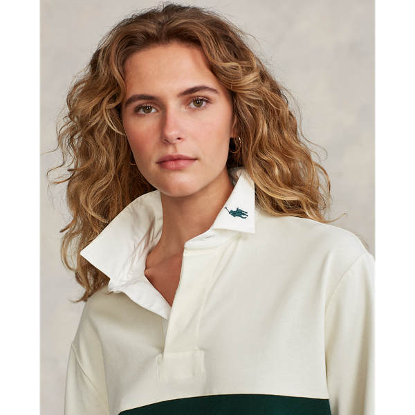 Chemise de rugby unisexe coupe classique Polo Ralph Lauren en Parchment Cream/Green 8