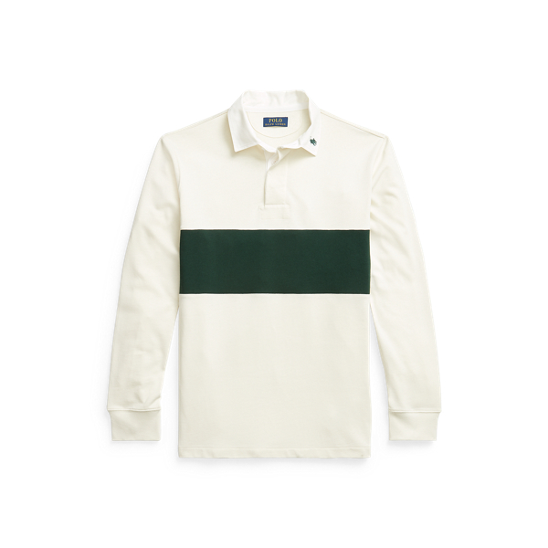 Chemise de rugby unisexe coupe classique Polo Ralph Lauren en Parchment Cream/Green 2