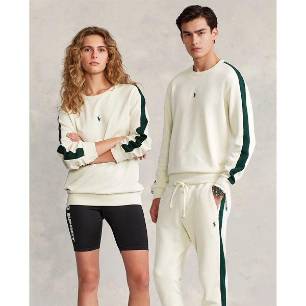 Parchment Cream/Green Unisex French Terry Sweatshirt Polo Ralph Lauren 3