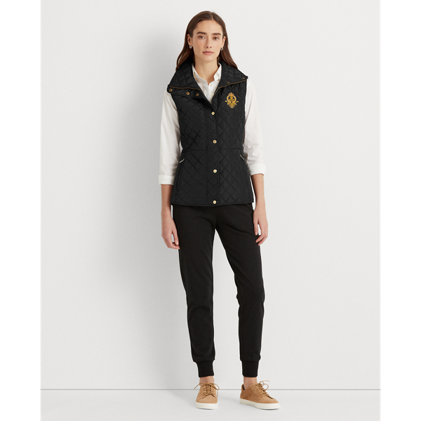 Black Bullion-Crest Quilted Vest Lauren 4