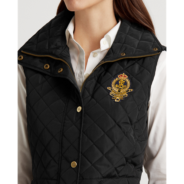 Black Bullion-Crest Quilted Vest Lauren 6