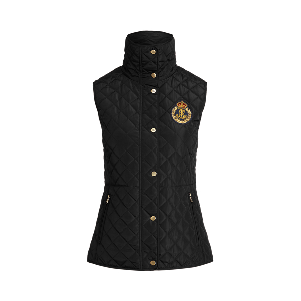 Black Bullion-Crest Quilted Vest Lauren 2