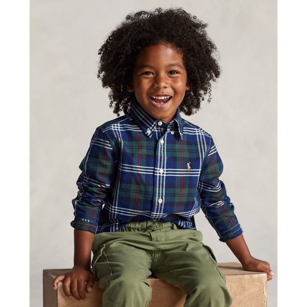 Camisa Oxford de algod&oacute;n a cuadros