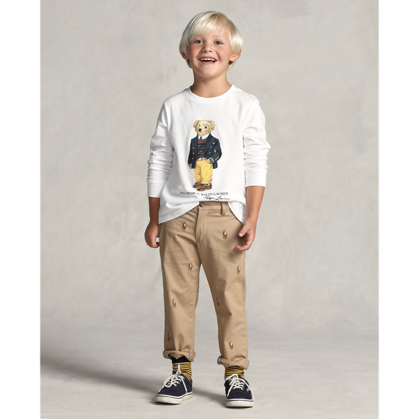 White Polo Bear Cotton Long-Sleeve T-shirt Boys 1.5-6 Years 4