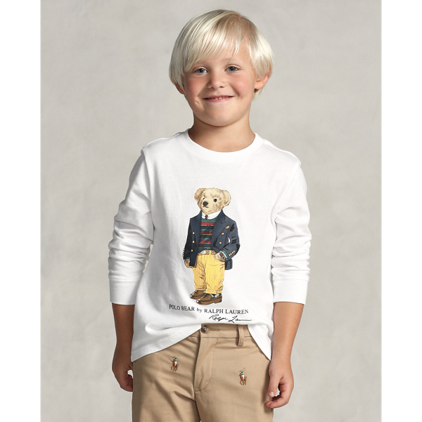 White Polo Bear Cotton Long-Sleeve T-shirt Boys 1.5-6 Years 5