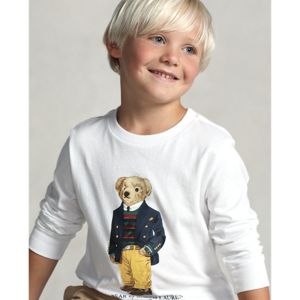 White Polo Bear Cotton Long-Sleeve T-shirt Boys 1.5-6 Years 7