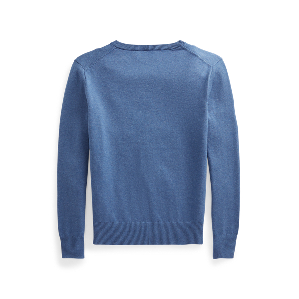 Royal Heather Cotton V-Neck Sweater Boys 8-20 2