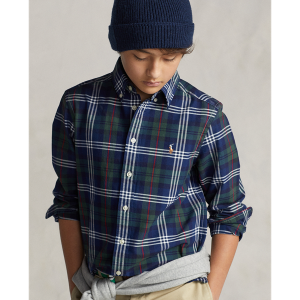 Plaid Cotton Oxford Shirt