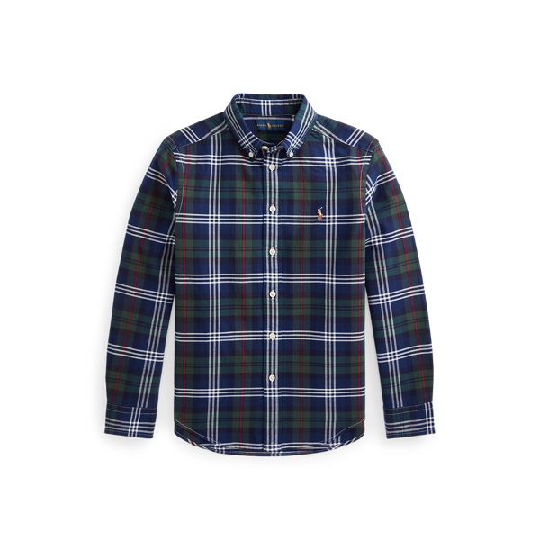 Camisa de algod&atilde;o axadrezada Oxford Boys 6-14 Years em 1