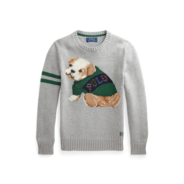 Intarsia-Dog Cotton-Wool Sweater Boys 6-14 Years em 1