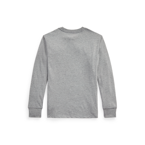 Classic Grey Heather Polo Bear Cotton Long-Sleeve T-shirt Boys 6-14 Years 2