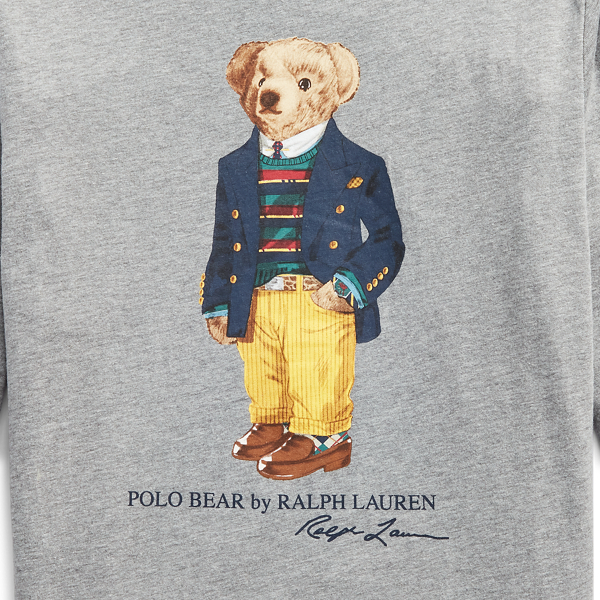 Classic Grey Heather Polo Bear Cotton Long-Sleeve T-shirt Boys 6-14 Years 3
