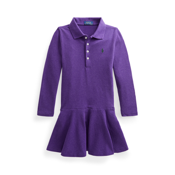 Robe Polo manches longues en piqu&eacute; Girls 1.5-6.5 Years en 1