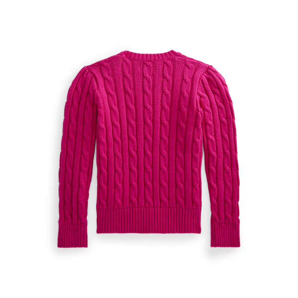 Sport Pink Cable-Knit Cotton Sweater Girls 2-6x 2