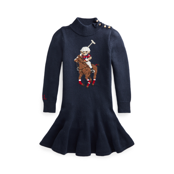 Polo Bear &amp; Big Pony Jumper Dress Girls 1.5-6.5 Years 1