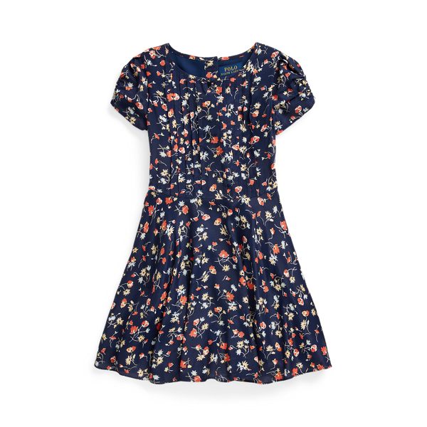 Pintucked Crepe Dress Girls 1.5-6.5 Years 1