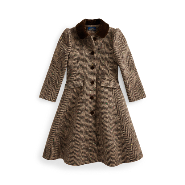 Wool Herringbone Princess Coat Girls 1.5-6.5 Years 1