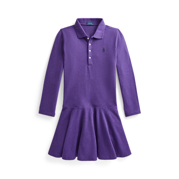 Mesh Long-Sleeve Polo Dress