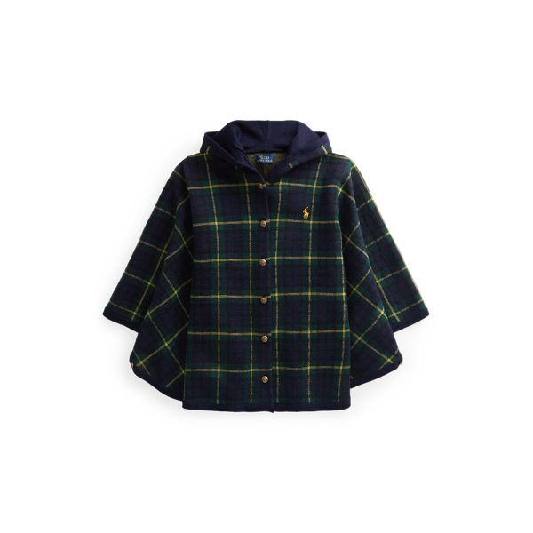 Plaid Wool Poncho GIRLS 7-14 YEARS em 1