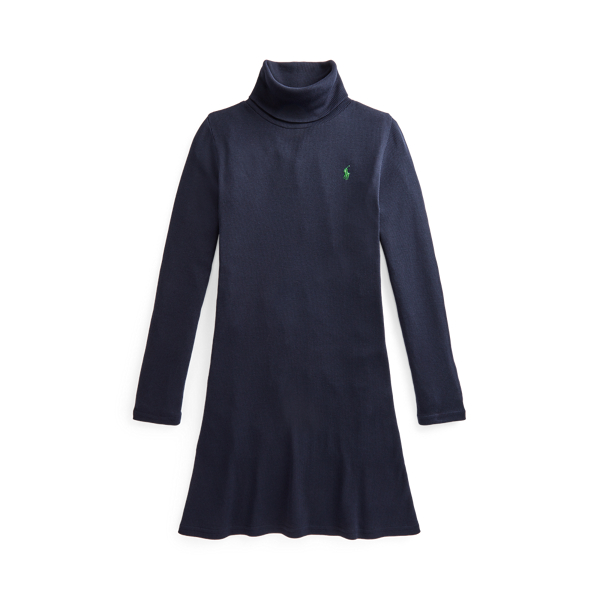 Robe c&ocirc;tel&eacute;e col roul&eacute; en modal et coton Girls 7-14 Years en 1