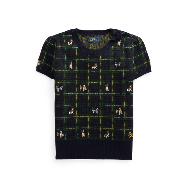 Dog Plaid Wool Jumper Girls 7-14 Years 1