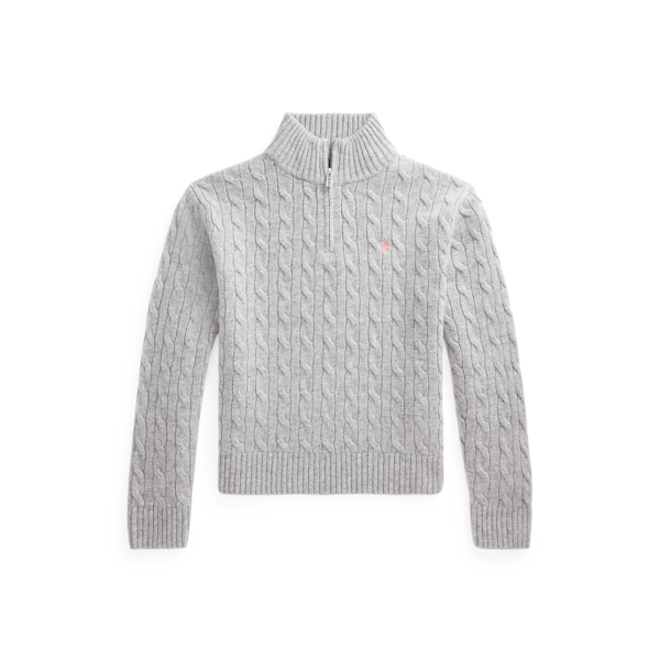 Cable-Knit Wool Quarter-Zip Jumper GIRLS 7-14 YEARS 1
