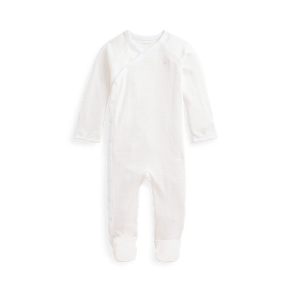 Striped Cotton Footed Coverall Baby Girl 1