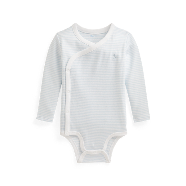 Striped Cotton V-Neck Bodysuit Baby Boy em 1