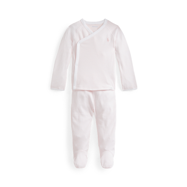 Set maglia e pantaloni in cotone a righe Baby Girl in 1