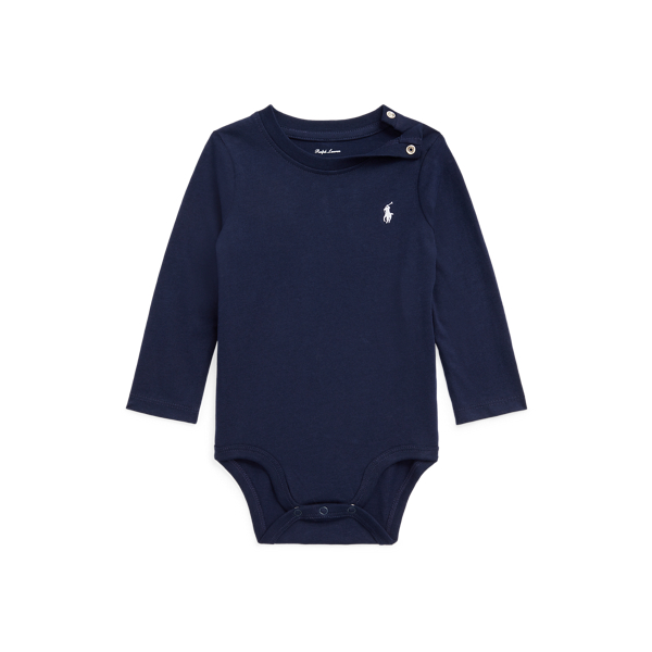 Cotton Jersey Long-Sleeve Bodysuit