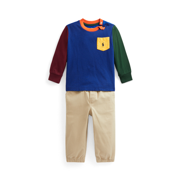 T-shirt color-block et pantalon chino Baby Boy en 1