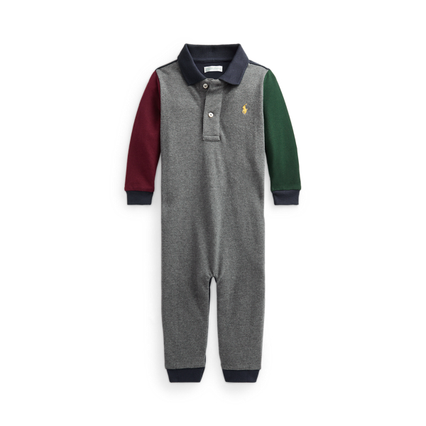 Cotton Mesh Polo Coverall Baby Boy 1
